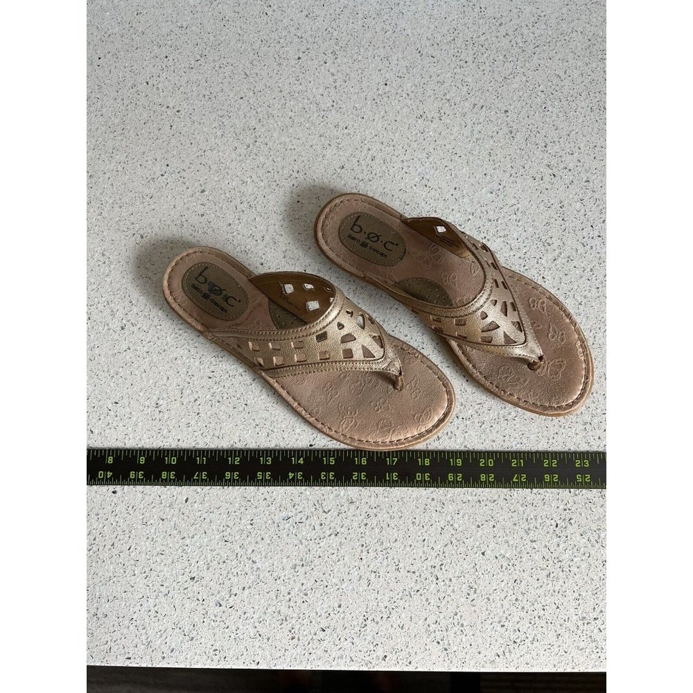 BOC Born Concept Jesy Womens Sandals Sun Bronze Metallic Leather Flat Size 8M